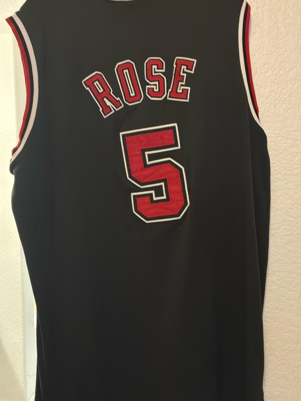 Kids Black Basketball Jersey with Red Number 5 - Brand: